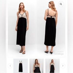 NWT Mango crochet cotton blend maxi dress